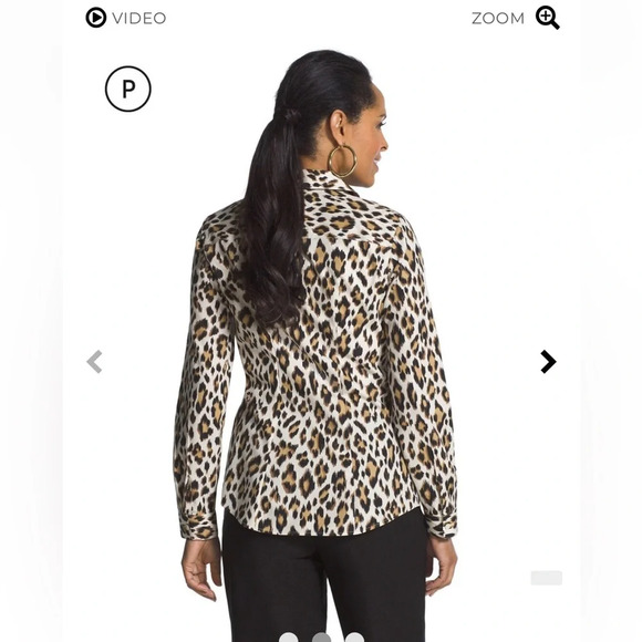 🌺🌺🌺- Chicos linen blend three-quarter sleeve blouse size 2.5 excellent condit… - Picture 2 of 4